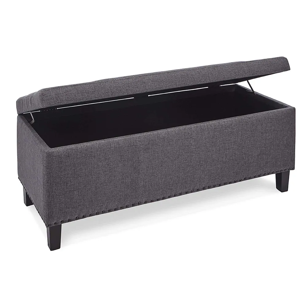 KSP Whitney Upholstered Storage Bench (Grey)