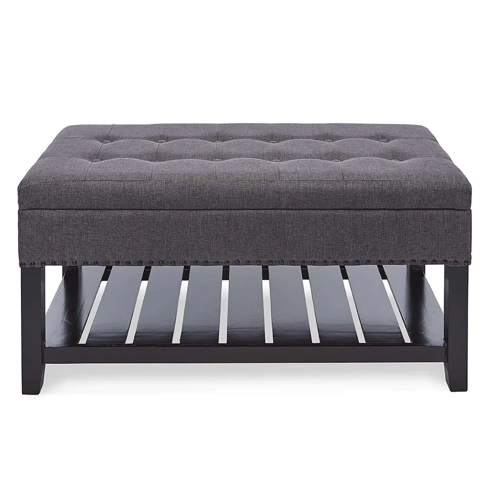 KSP Conrad Upholstered Storage Bench (Grey)