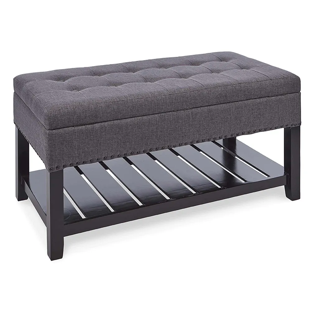 KSP Conrad Upholstered Storage Bench (Grey)