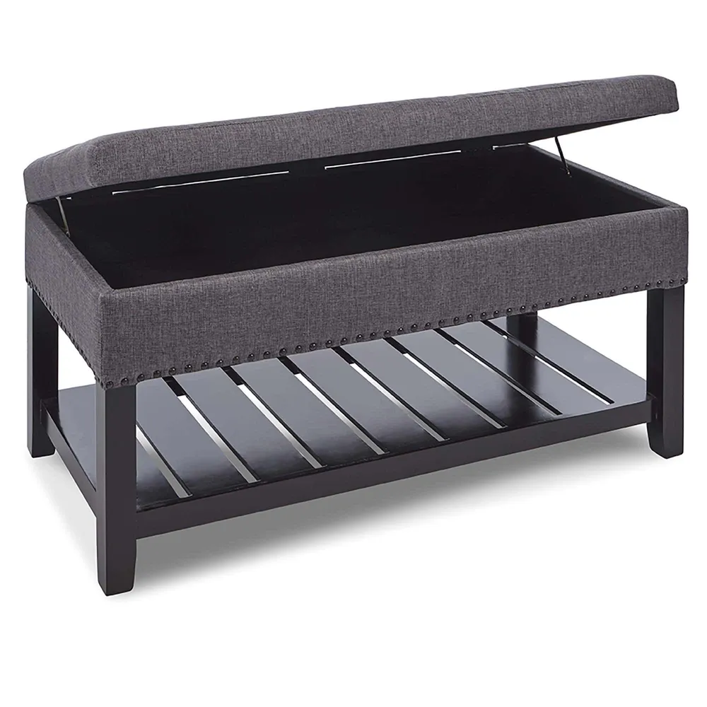 KSP Conrad Upholstered Storage Bench (Grey)