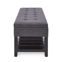 KSP Conrad Upholstered Storage Bench (Grey)