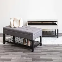 KSP Conrad Upholstered Storage Bench (Grey)