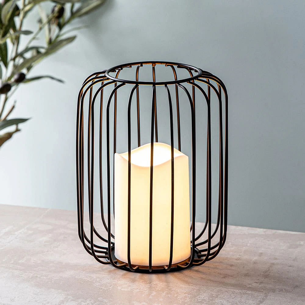 KSP Layne LED Metal Lantern 15x15x18cm (Black)