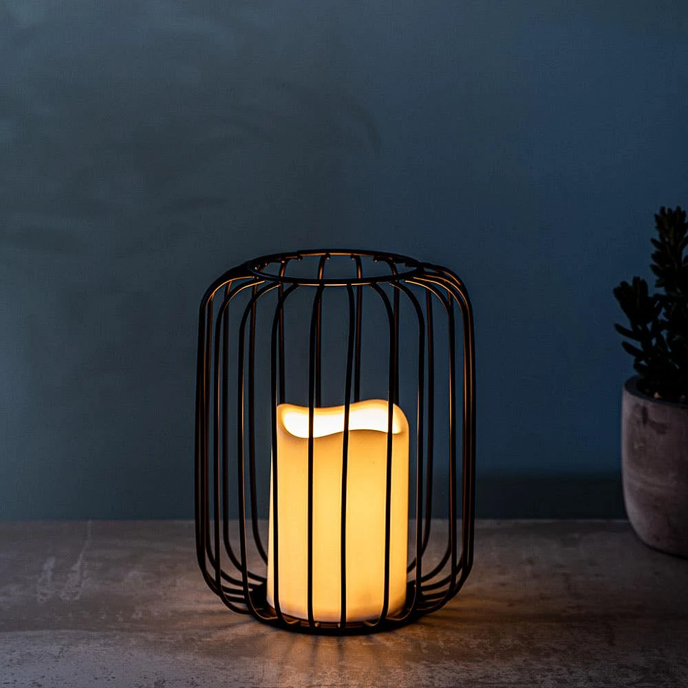 KSP Layne LED Metal Lantern 15x15x18cm (Black)