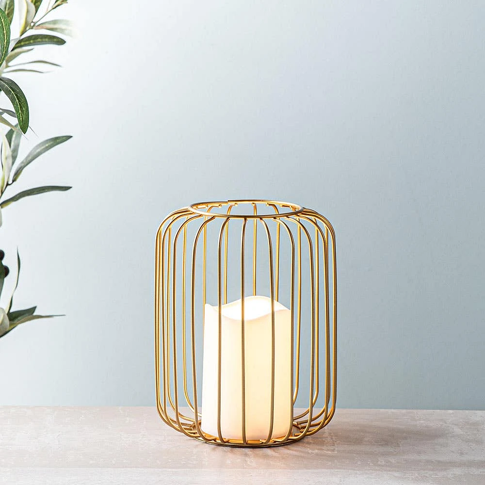 KSP Layne LED Metal Lantern 15x15x18cm (Gold)