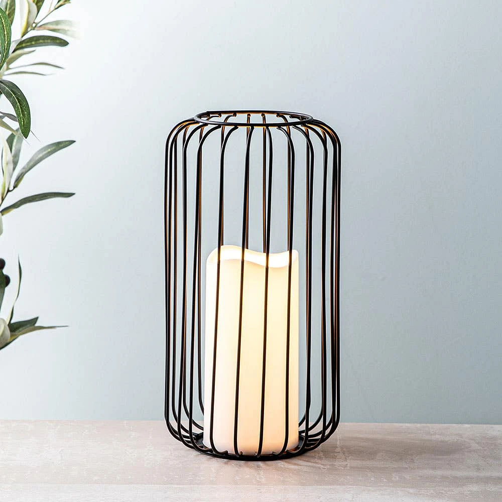 KSP Layne LED Metal Lantern 14x14x23cm (Black)
