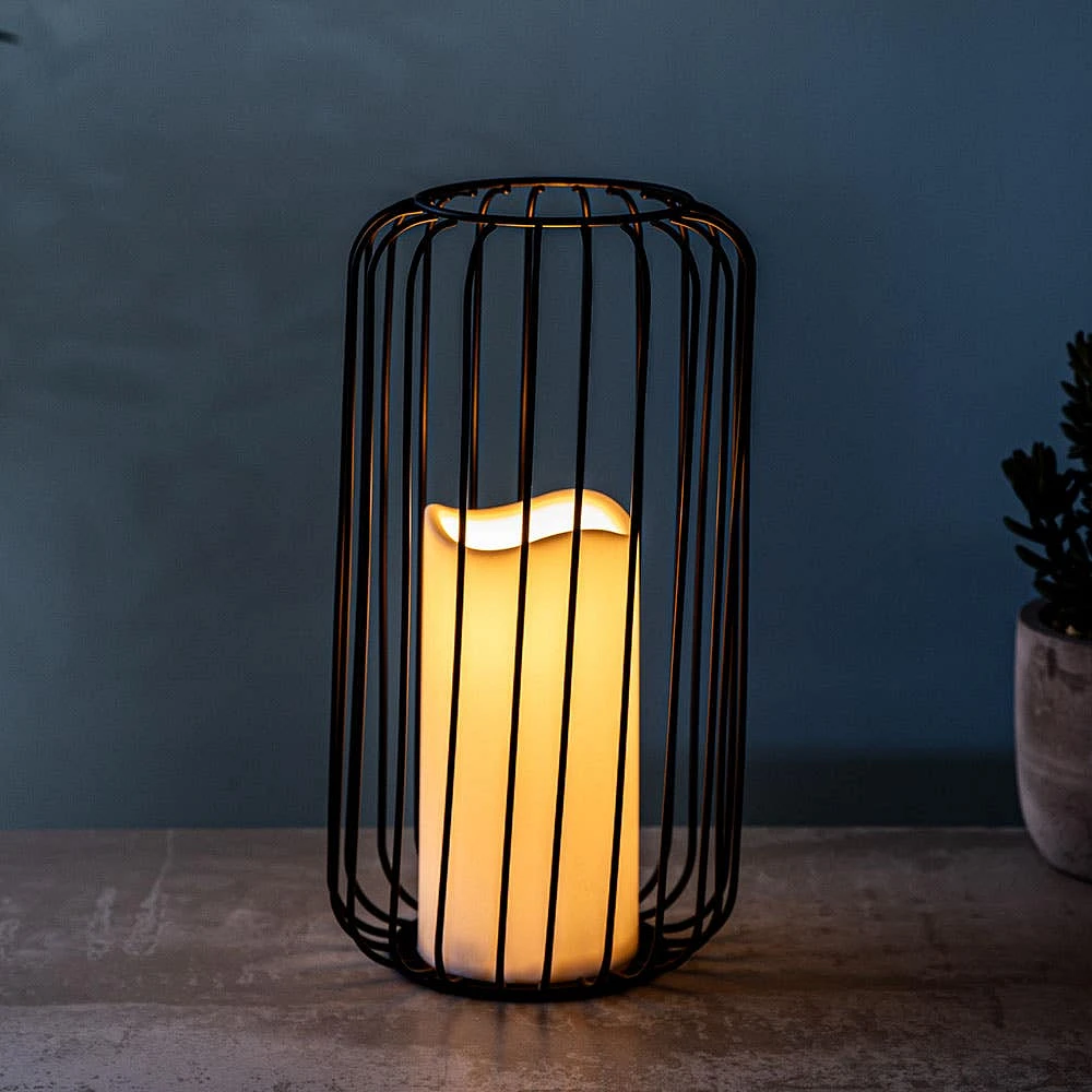 KSP Layne LED Metal Lantern 14x14x23cm (Black)