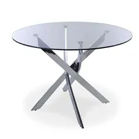 Bradford Carol Glass Dining Table (Clear/Silver)