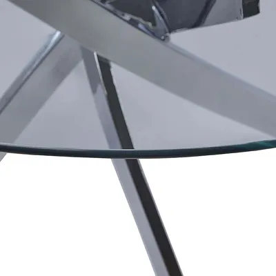 Bradford Carol Glass Dining Table (Clear/Silver)