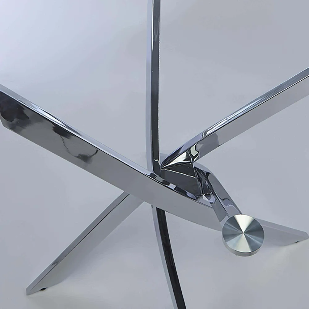 Bradford Carol Glass Dining Table (Clear/Silver)