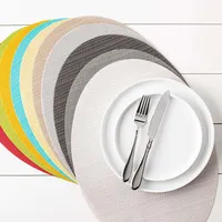 Harman Textaline 'Linnea Rib' Oval Vinyl Placemat