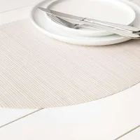 Harman Textaline 'Linnea Rib' Oval Vinyl Placemat (Tan)