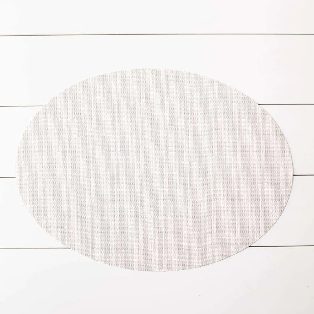 Harman Textaline 'Linnea Rib' Oval Vinyl Placemat (Tan)