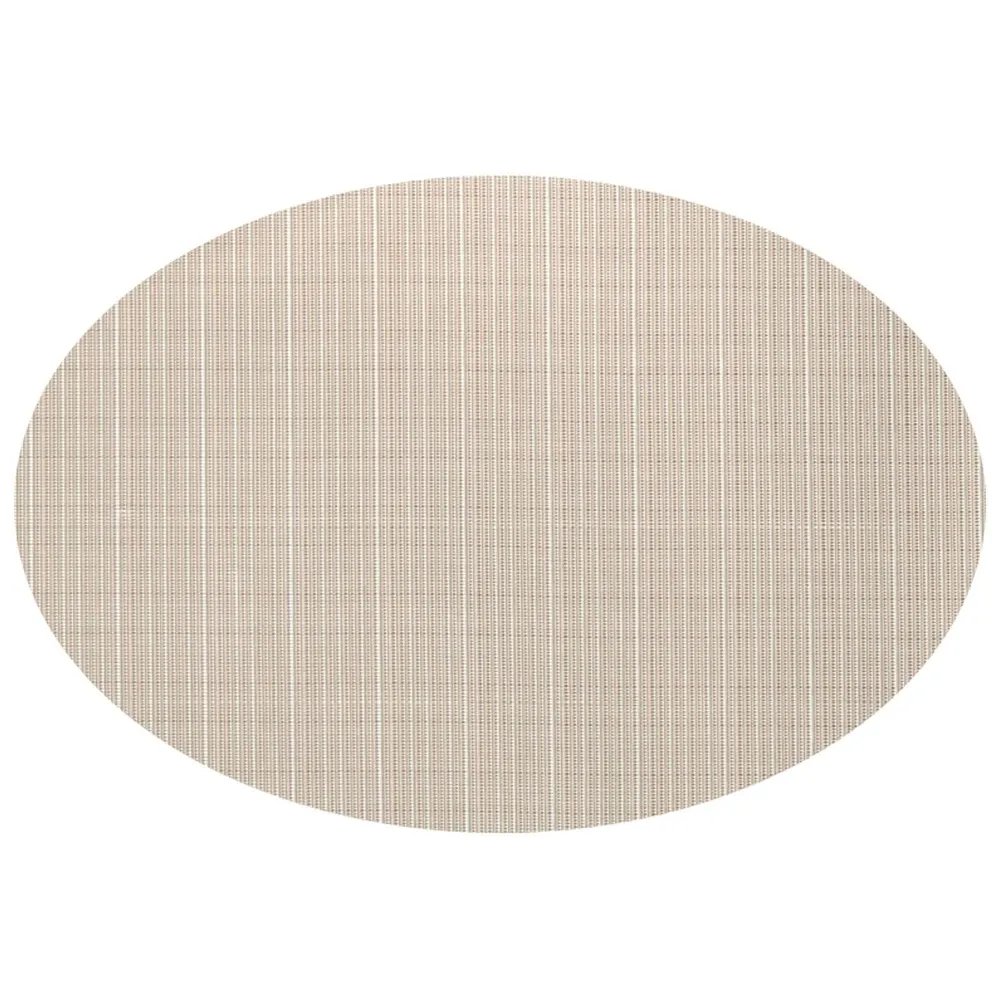 Harman Textaline  'Linnea Rib' Oval Vinyl Placemat (Champagne)