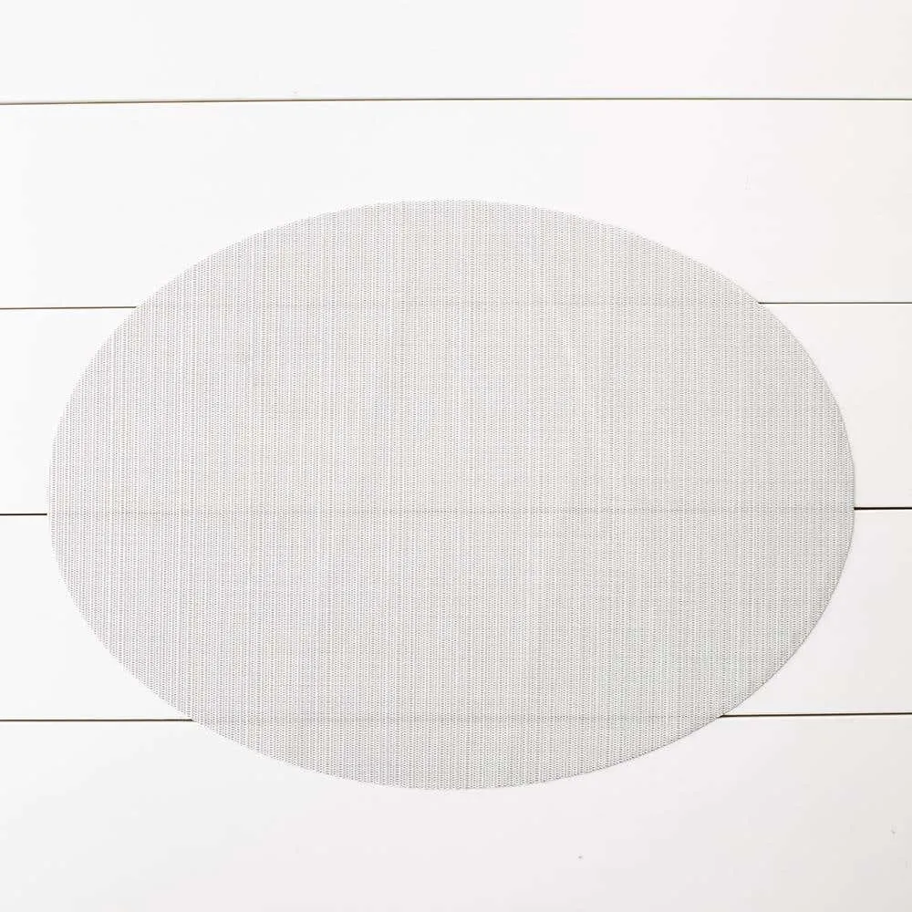 Harman Textaline 'Linnea Rib' Oval Vinyl Placemat (Silver)