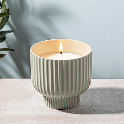 KSP Stemmed Citronella Candle Ceramic Pot 11x11cm