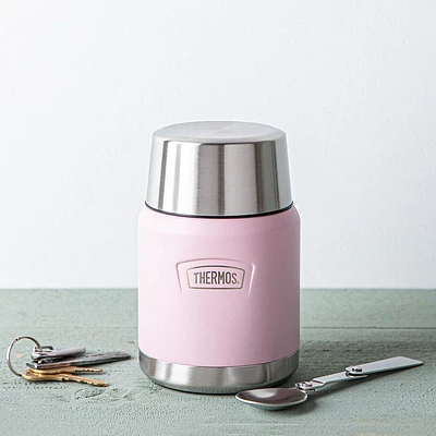 Thermos Icon Series Thermal Food Jar with Spoon (Sunset Pink)