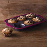 Trudeau Structure Silicone Muffin Pan (Fuchsia/Grey