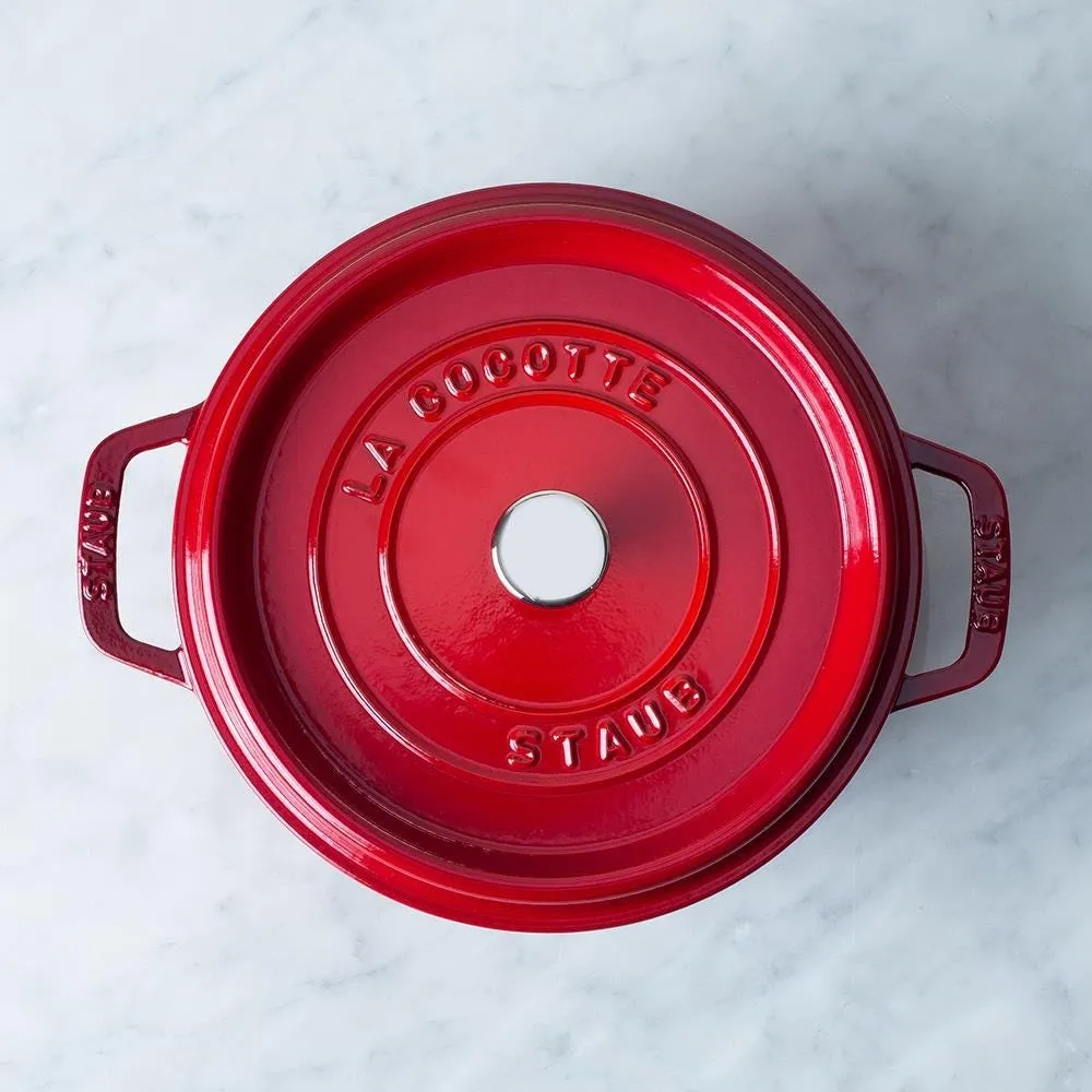 Staub en France 3.8L Cast Iron Round Cocotte (Cherry)