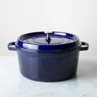 Staub en France 6.7L Cast Iron Round Cocotte (Dark Blue)