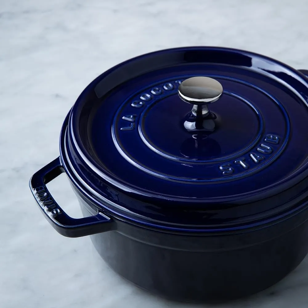 Staub en France 6.7L Cast Iron Round Cocotte (Dark Blue)