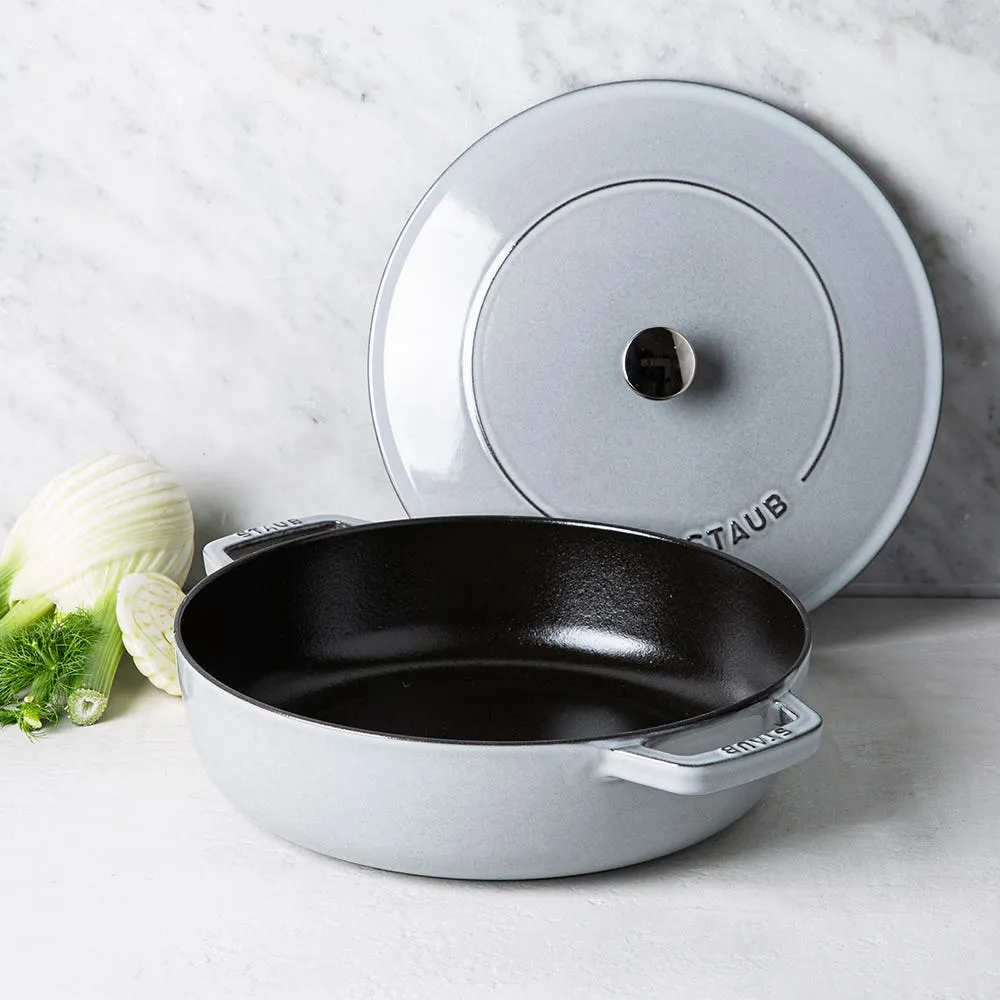 Staub en France 3.8L Cast Iron Braiser Pan (Grey)