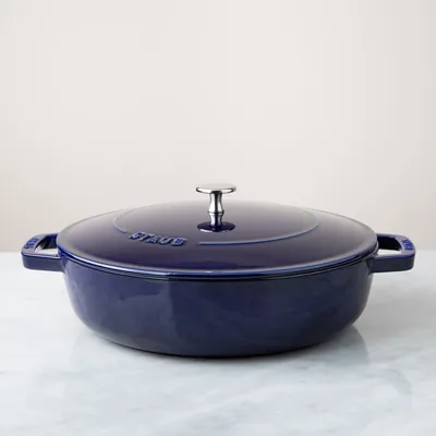 Staub en France 3.8L Cast Iron Braiser Pan (Dark Blue)