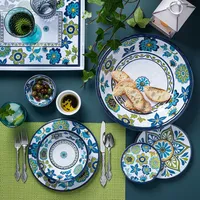 KSP Madrid Patioware Dinner Plate 10.5" Dia. (Blue/Green)