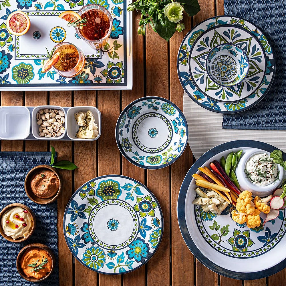 KSP Madrid Patioware Dinner Plate 10.5" Dia. (Blue/Green)