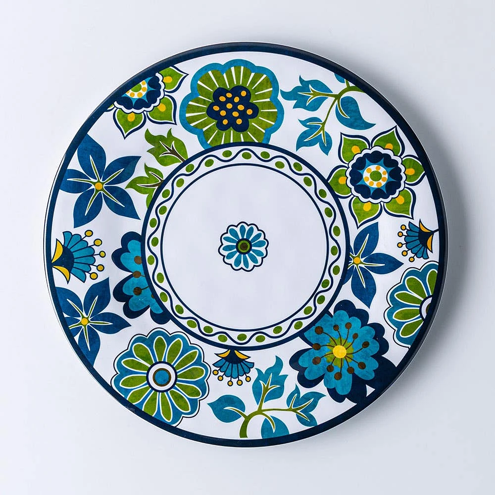 KSP Madrid Patioware Dinner Plate 10.5" Dia. (Blue/Green)