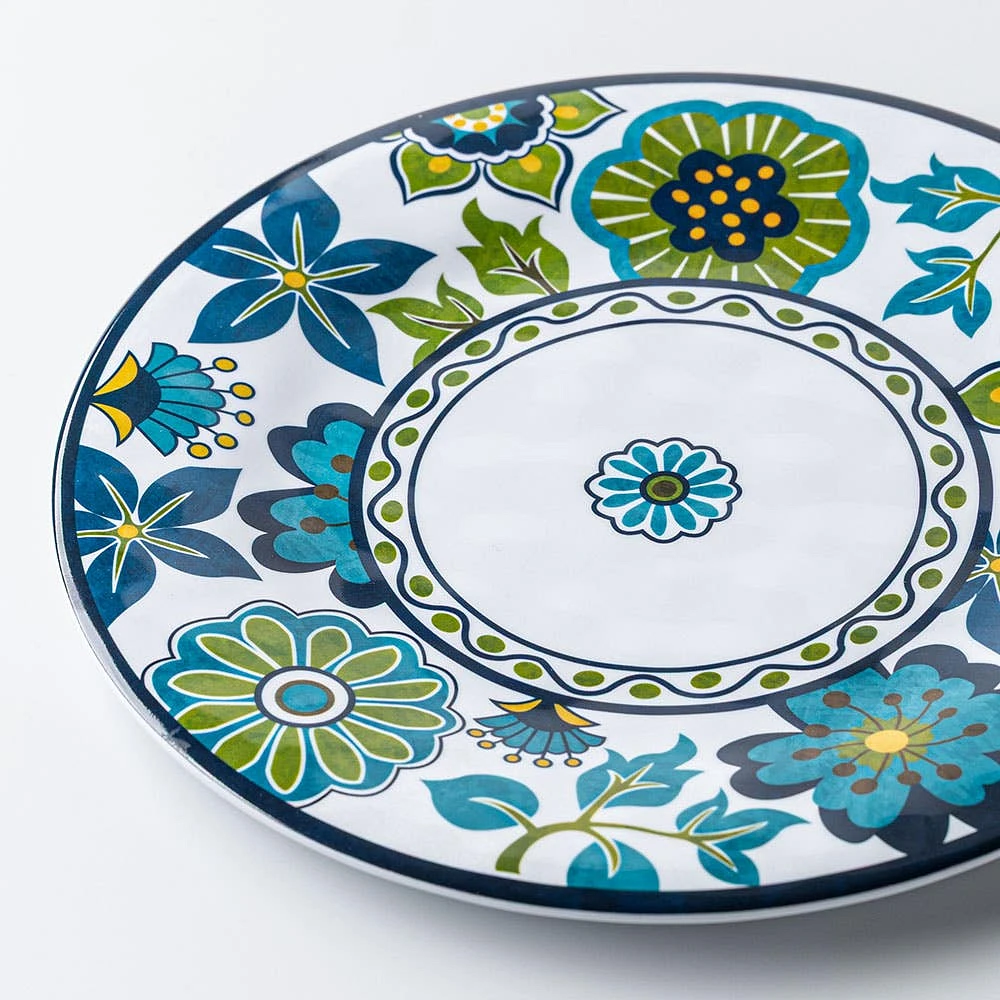 KSP Madrid Patioware Dinner Plate 10.5" Dia. (Blue/Green)