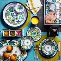 KSP Madrid Patioware Oval Platter (Blue/Green)