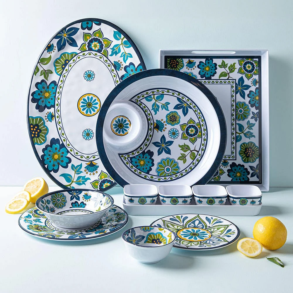KSP Madrid Patioware Oval Platter (Blue/Green)