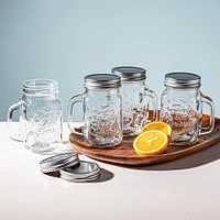 KSP Ice Cold Glass Mason Drinking Jar - Set of 4 (Clear)