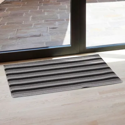 KSP Loop 'Thin Stripe' PVC Floor Mat (White/Grey/Black)