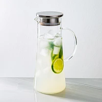 KSP Roehampton Glass Pitcher with  Metal Lid (Clear & Stainless Steel)