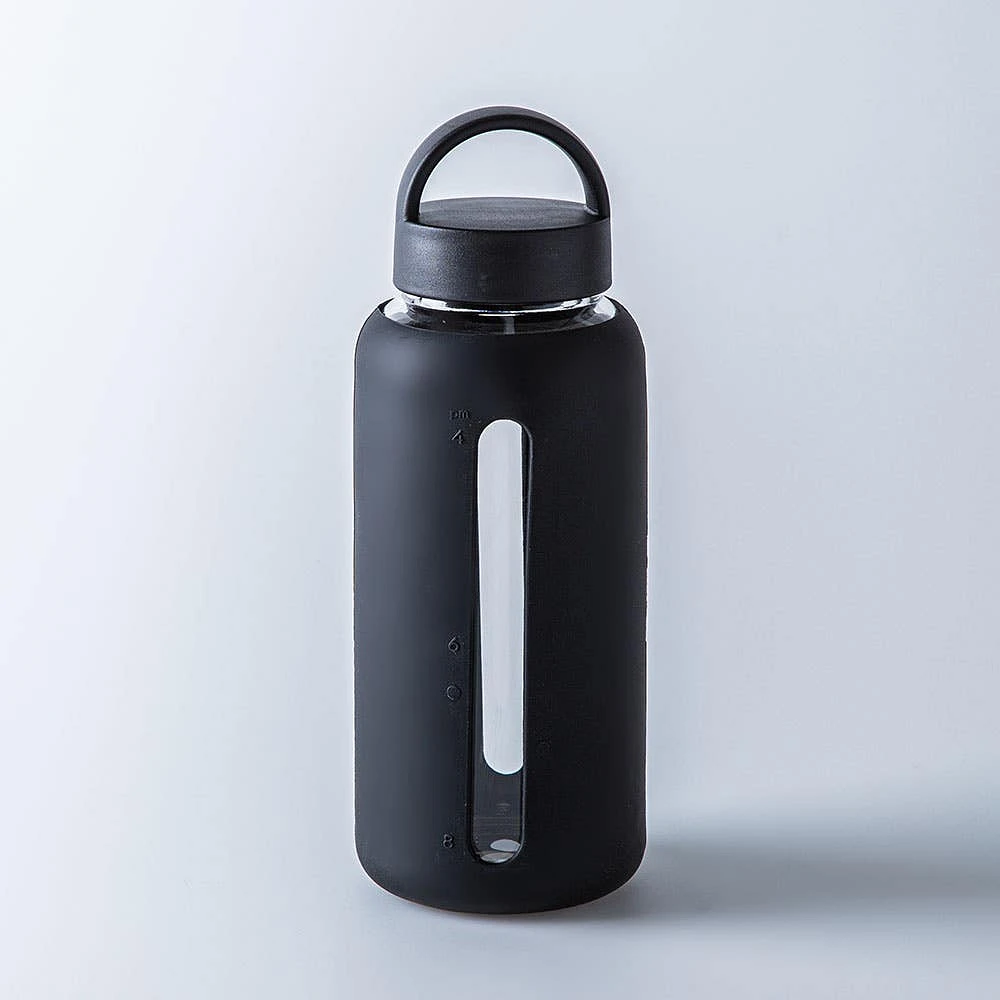 KSP Aura Glass Water Bottle with Silicone (Black)