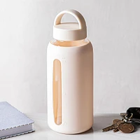 KSP Aura Glass Water Bottle with Silicone (Vanilla)