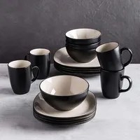 Thomson Pottery Fontana Stoneware Dinnerware - Set of 16 (Black)