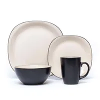 Thomson Pottery Fontana Stoneware Dinnerware - Set of 16 (Black)