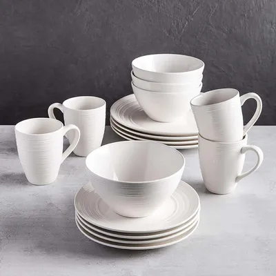 KSP Heirloom Porcelain Dinnerware - Set of 16 (White)