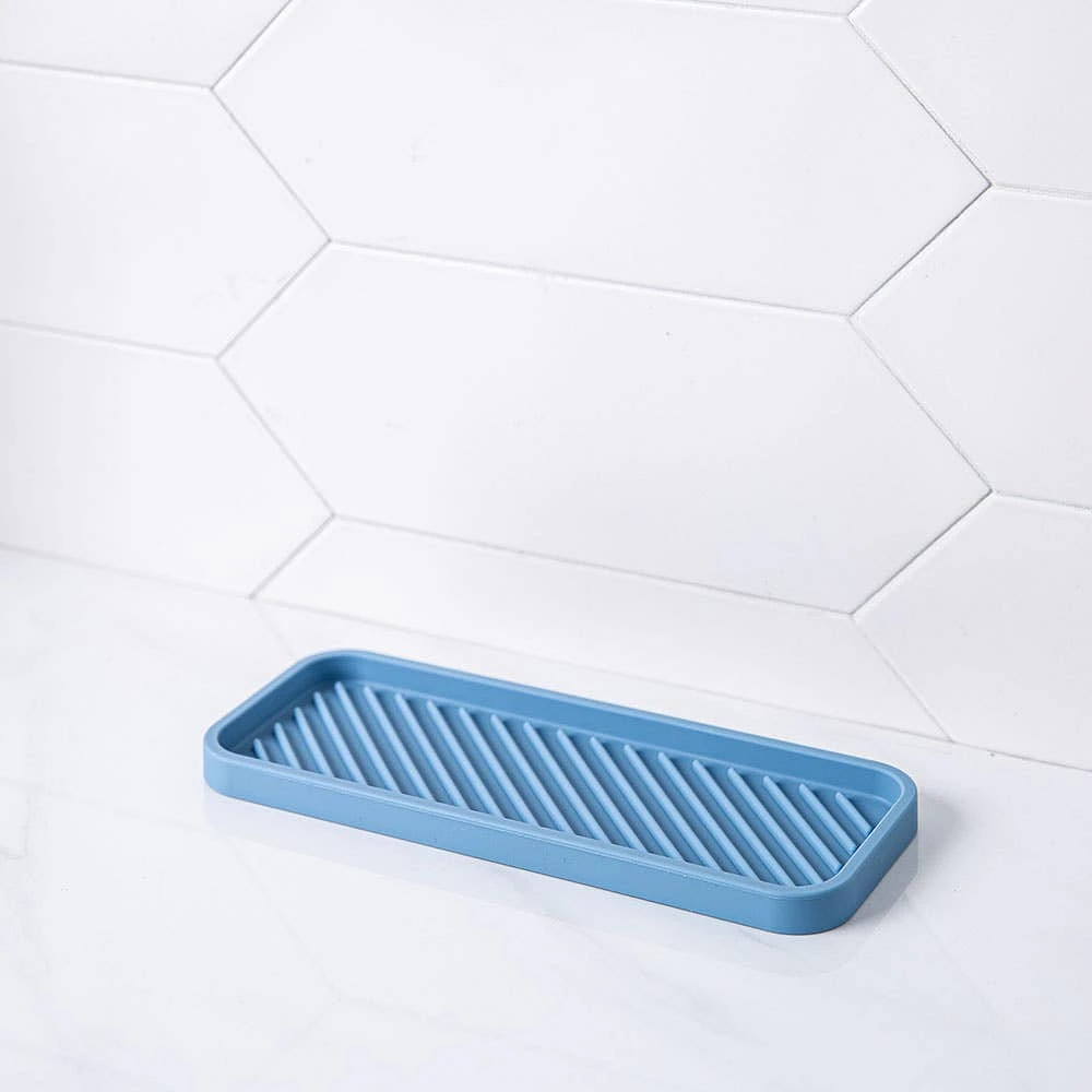 KSP Sinksmart Silicone Sink Organizer Tray (Slate Blue)