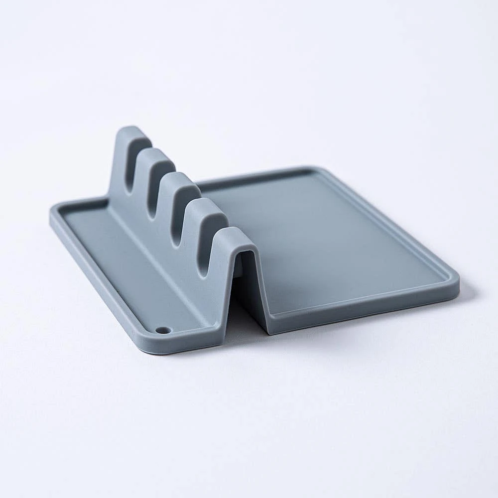 KSP Countersmart 'W/Drip Pad' Silicone Utensil-Spoon Rest (Grey)