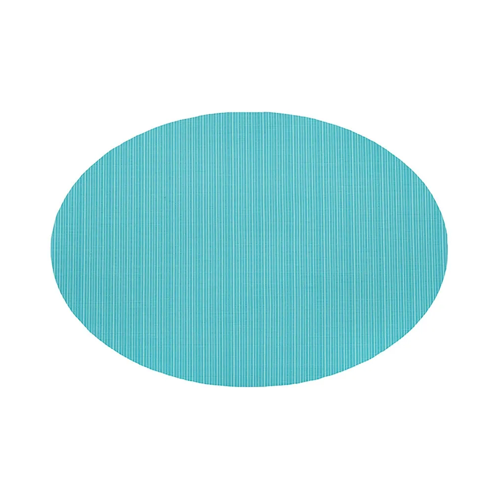 Harman Textaline 'Linnea Rib' Oval Vinyl Placemat (Aqua)