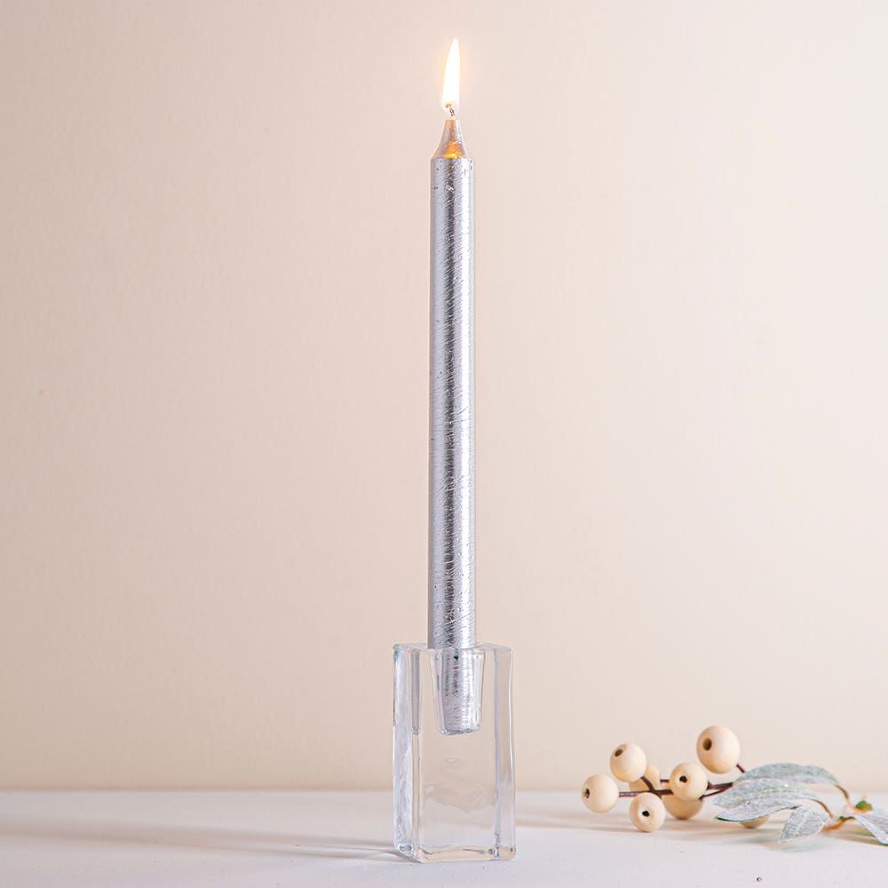 CTG Christmas Deco Lite Taper Candles (Silver)