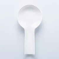 KSP Scoop Porcelain Flat Spoon Rest (White) 24 x 12.5 x 3 cm