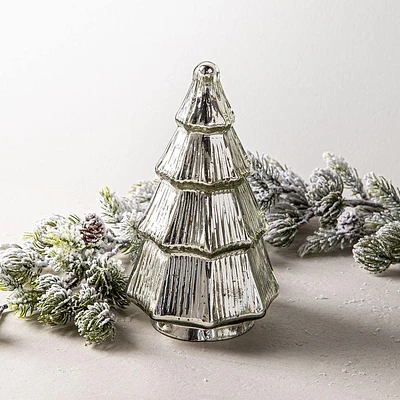 Koopman Christmas 'Tree' Glass Decoration (Silver)