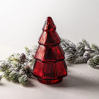 Koopman Christmas 'Tree' Glass Decoration (Red)