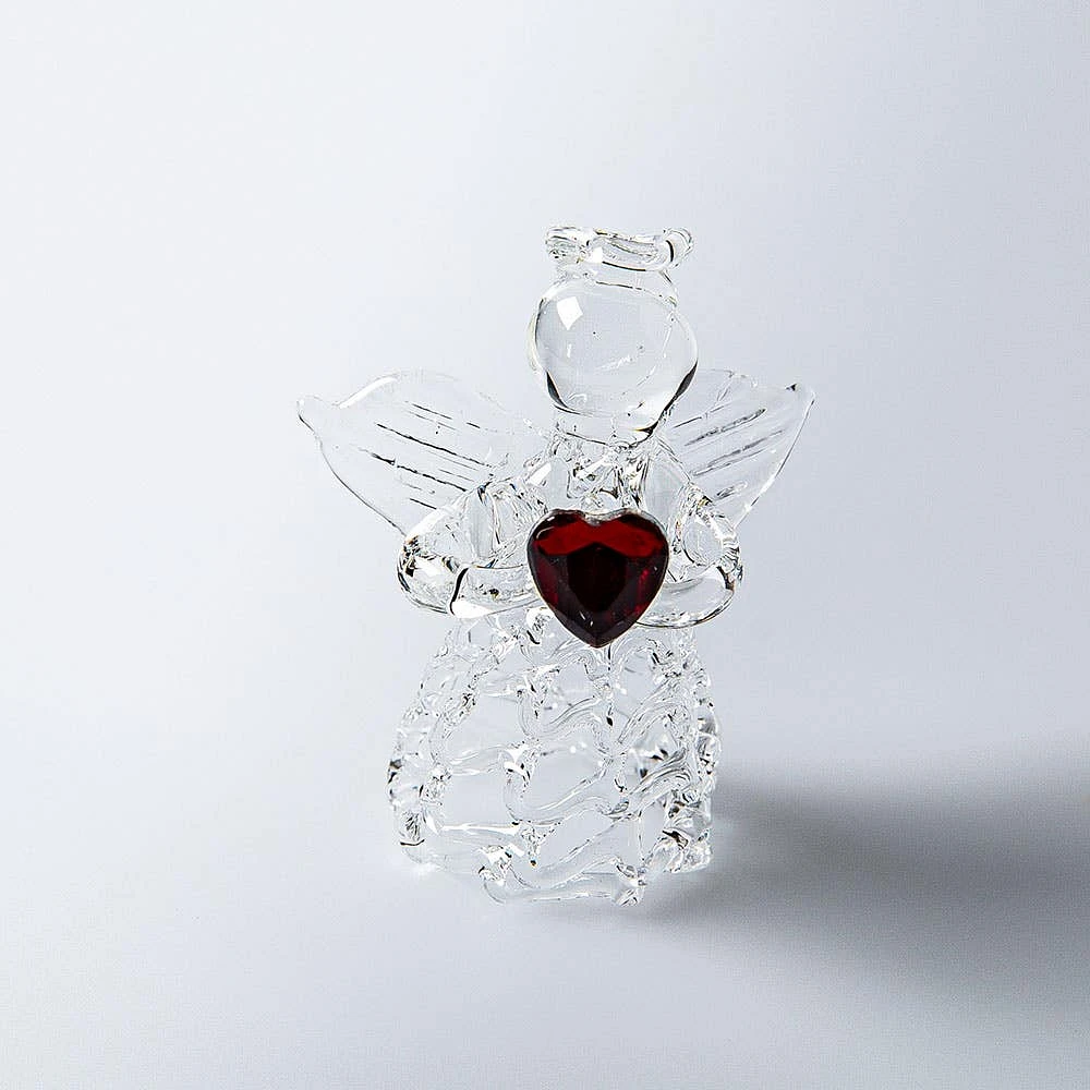 Koopman Christmas 'Angel with Heart' Glass Birthstone Figurine (Asstd)