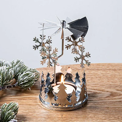 Koopman Christmas Carousel Tealight Holder (Silver) - Asstd.